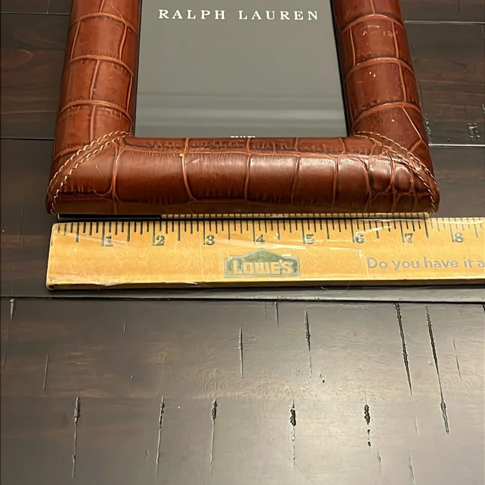 Ralph Lauren Croc Pattern Leather Photo Picture Frame 5”x7”
